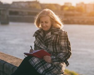 Senior woman writing