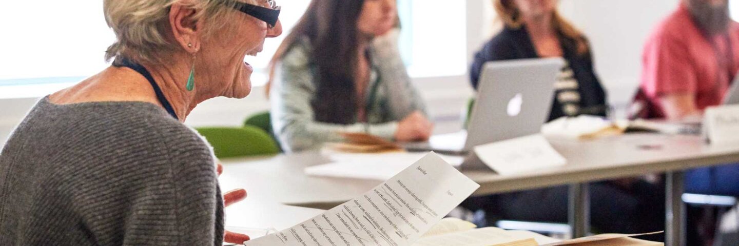 Barbara Abercrombie teaching in the classroom
