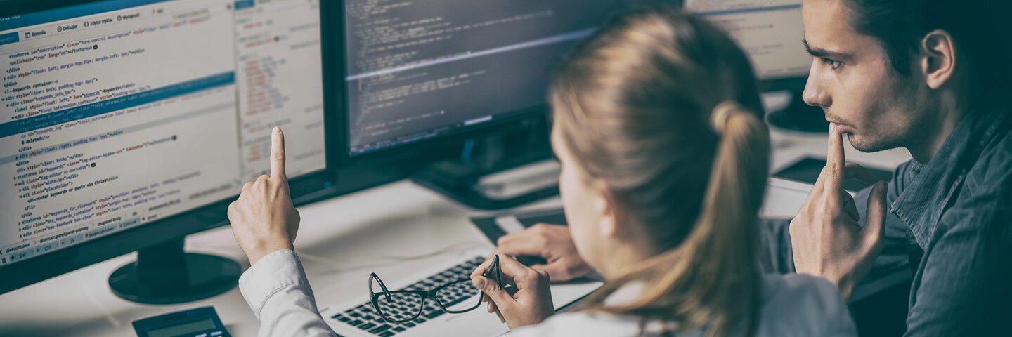 two coders solving a problem