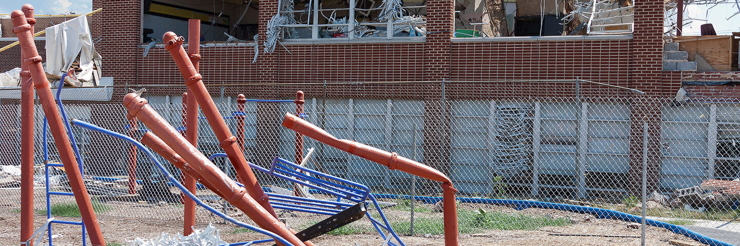 school destroyed by natural disaster