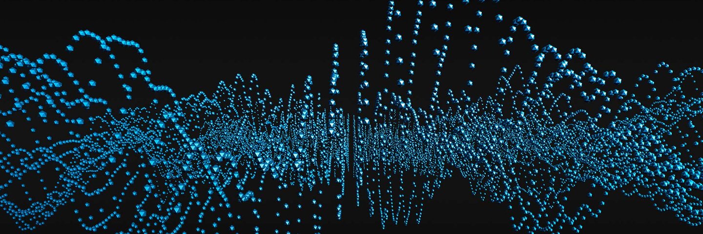Abstract 3D Rendering of Waves with Particles.