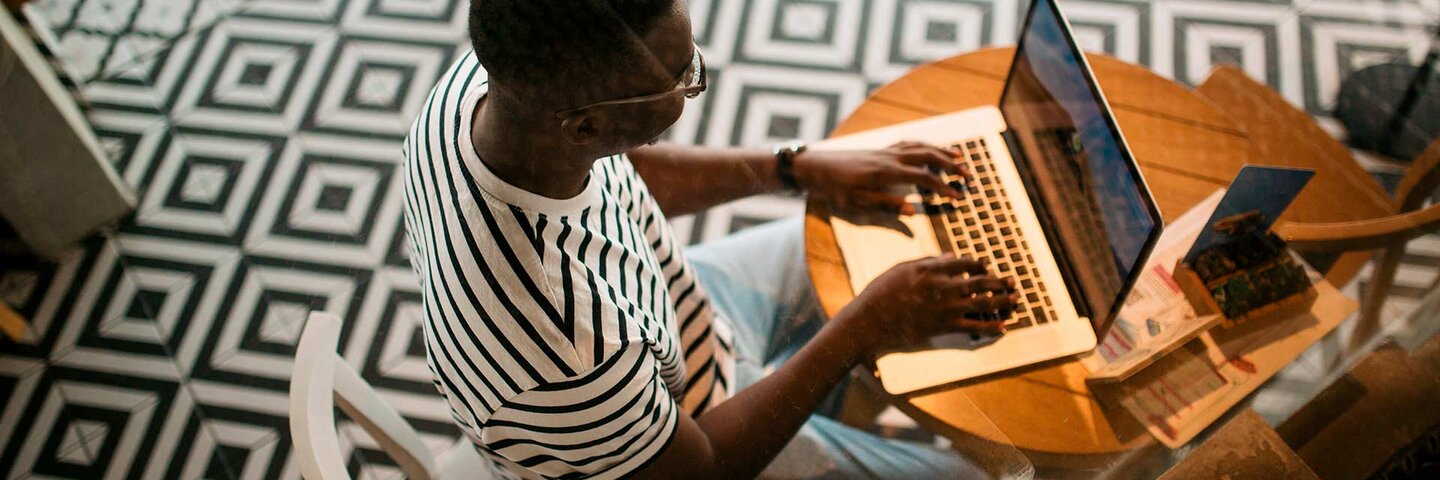 man working on a laptop