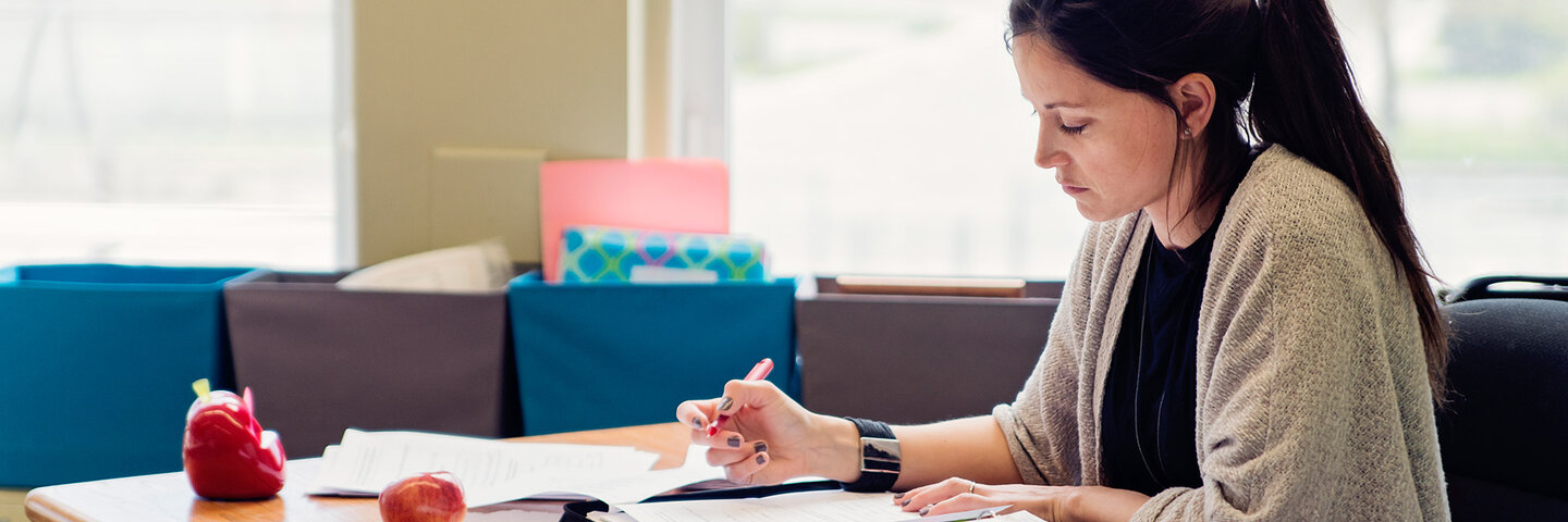 Teacher preparing her curriculum
