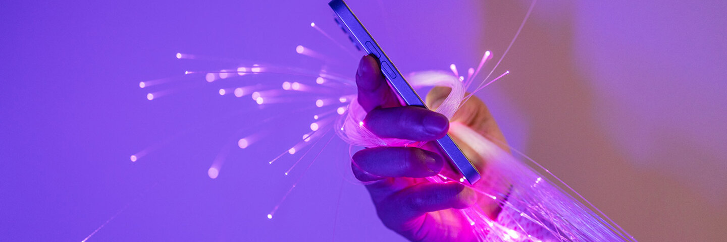 colorful lights visualizing the mobile phone experience