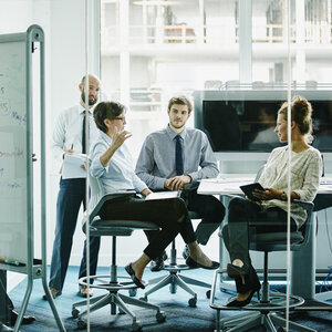 people sitting in office