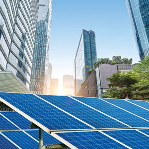 Buildings and solar panel