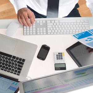 keyboard and spreadsheets