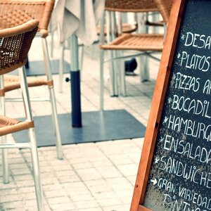 spanish menu on a chalkboard